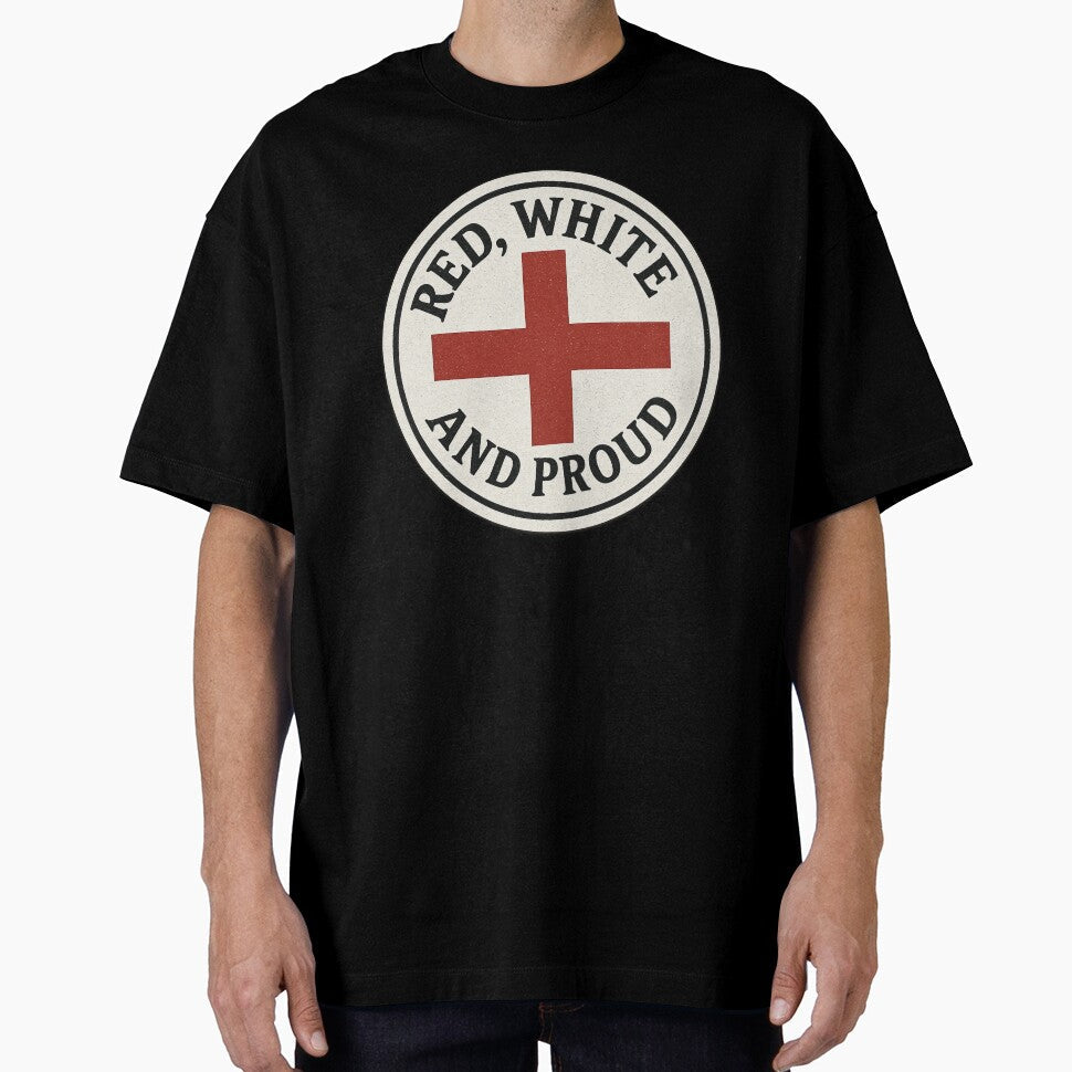 Red, White and Proud St George's Cross Circular - Adult & Kids T-Shirts, Sweatshirts & Hoodies apparel design preview 1
