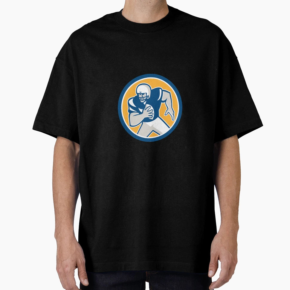 American Football Qb Player Running T-Shirt - Aesthetic Graphic Men Women - T-Shirt, Sweatshirt, Hoodie