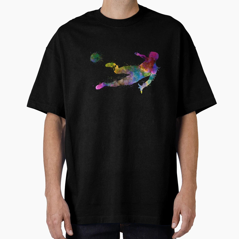 Soccer Football Player Flying Kicking T-Shirt - Minimalist Print Unisex - T-Shirt, Sweatshirt, Hoodie