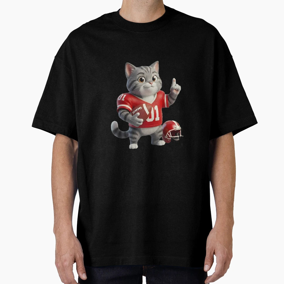 Kitty Gridiron Star 3D American T-Shirt - Trendy Graphic Men Women - T-Shirt, Sweatshirt, Hoodie
