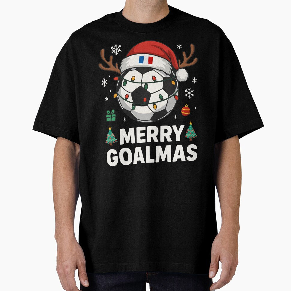 Merry Goalmas France Funny Soccer Christmas by - Adult & Kids T-Shirts, Sweatshirts & Hoodies apparel design preview 1