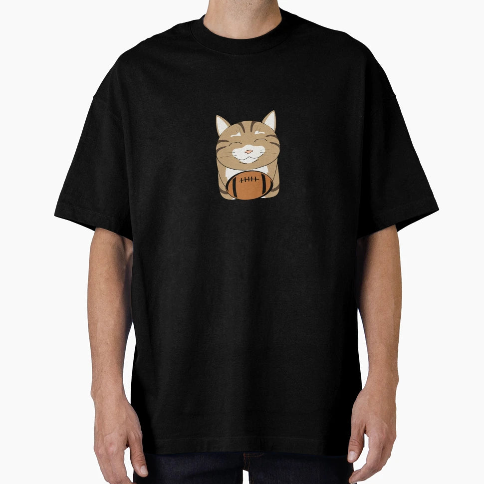 Football Cat Game Day T-Shirt - Trendy Graphic for Adults - T-Shirt, Sweatshirt, Hoodie