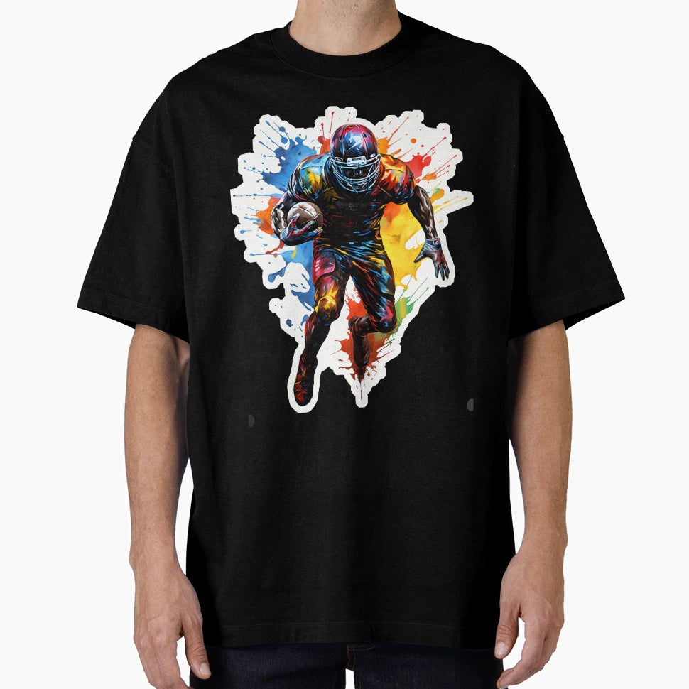 Football Player Ball Splashes T-Shirt - Fun Novelty Design Unisex - T-Shirt, Sweatshirt, Hoodie