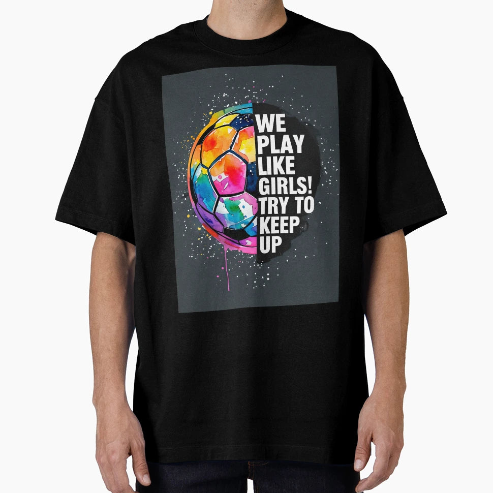Colorful Soccer Ball Text T-Shirt - Custom Art Print Men Women - T-Shirt, Sweatshirt, Hoodie
