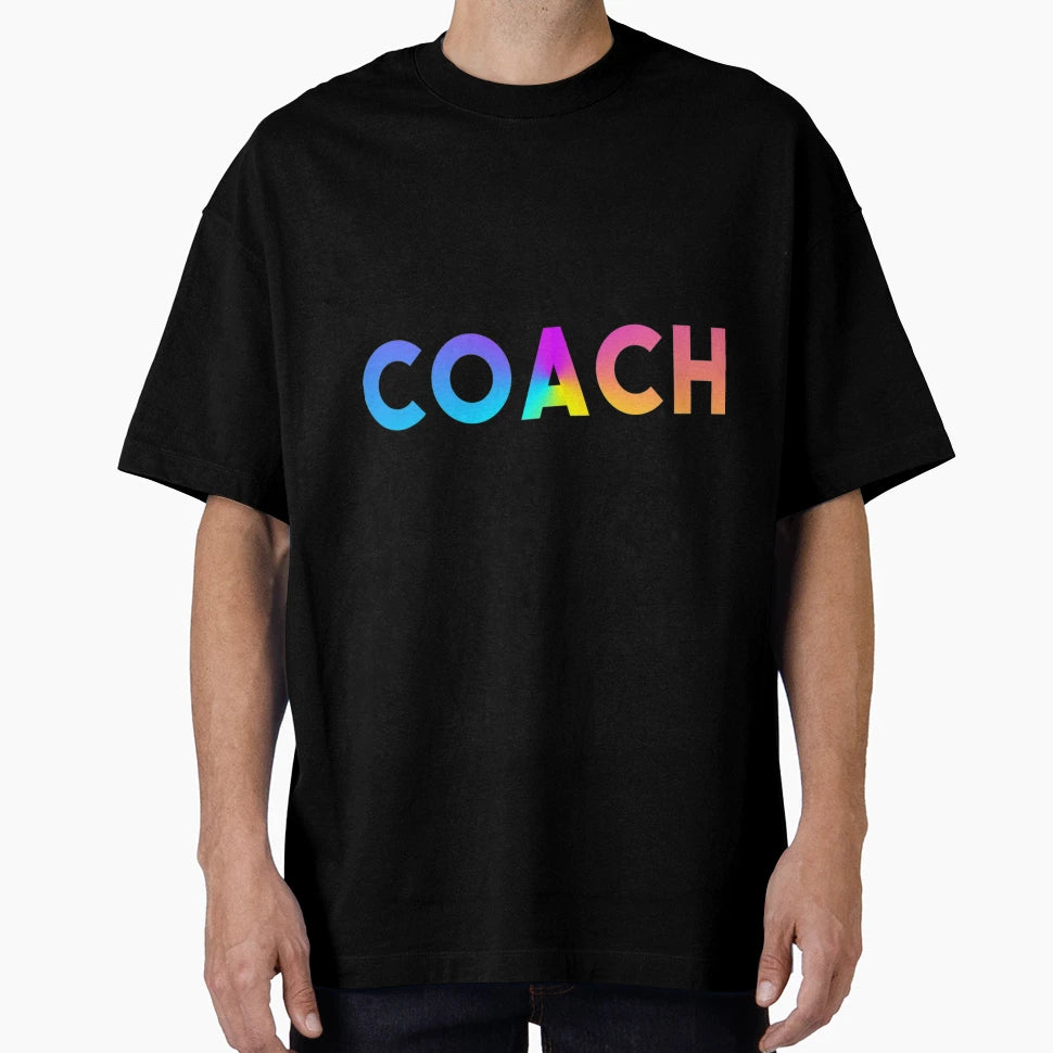 Coach Sports Logo Rainbow Motivation T-Shirt - Unique Graphic Unisex - T-Shirt, Sweatshirt, Hoodie