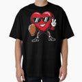 Valentines Day Heart Playing Football T-Shirt - Custom Art Print Unisex - T-Shirt, Sweatshirt, Hoodie