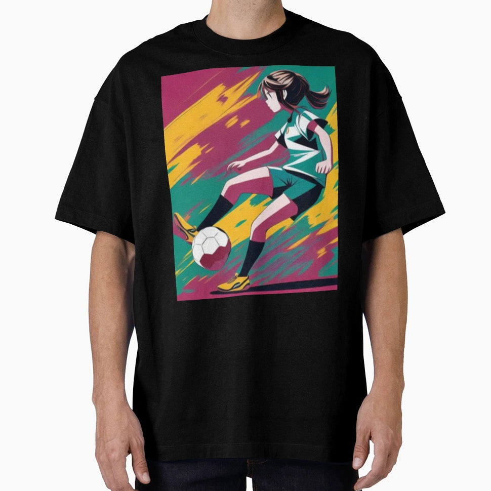 Playing Soccer Football Player Anime Art T-Shirt - Novelty Apparel Unisex - T-Shirt, Sweatshirt, Hoodie