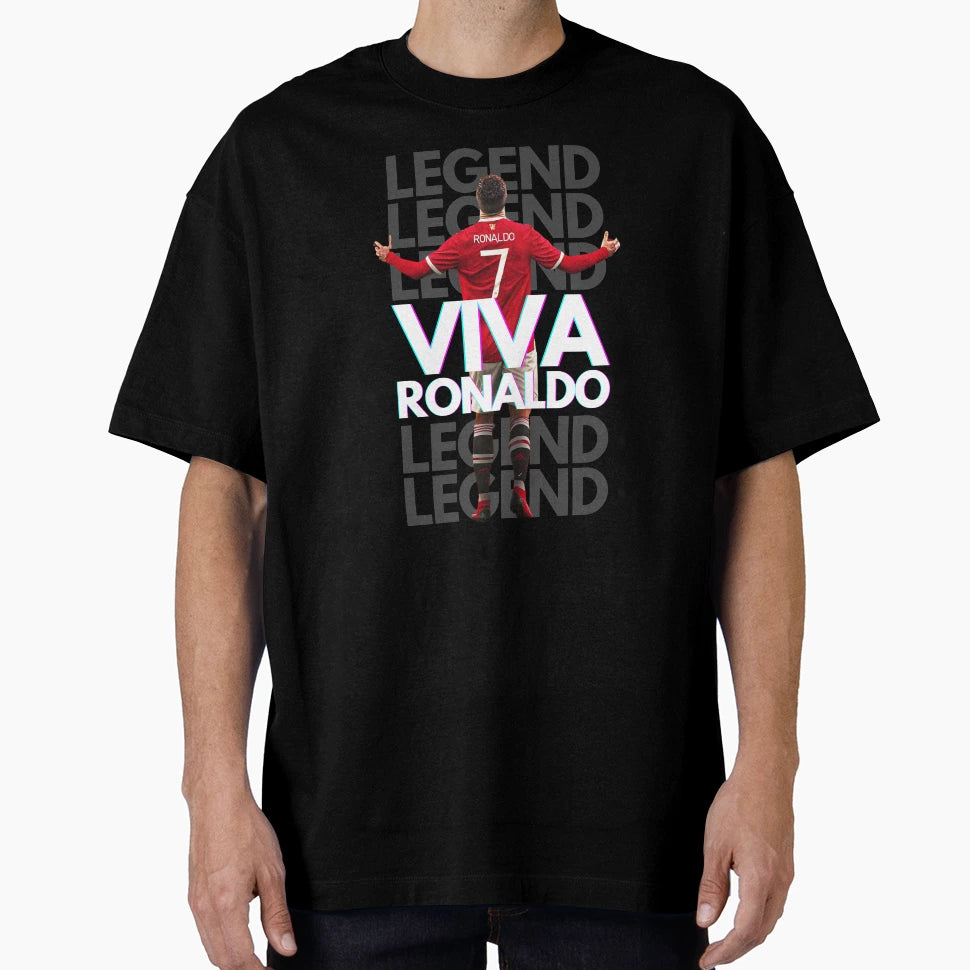 Viva Ronaldo Legend Grey White T-Shirt - Trendy Graphic Unisex - T-Shirt, Sweatshirt, Hoodie