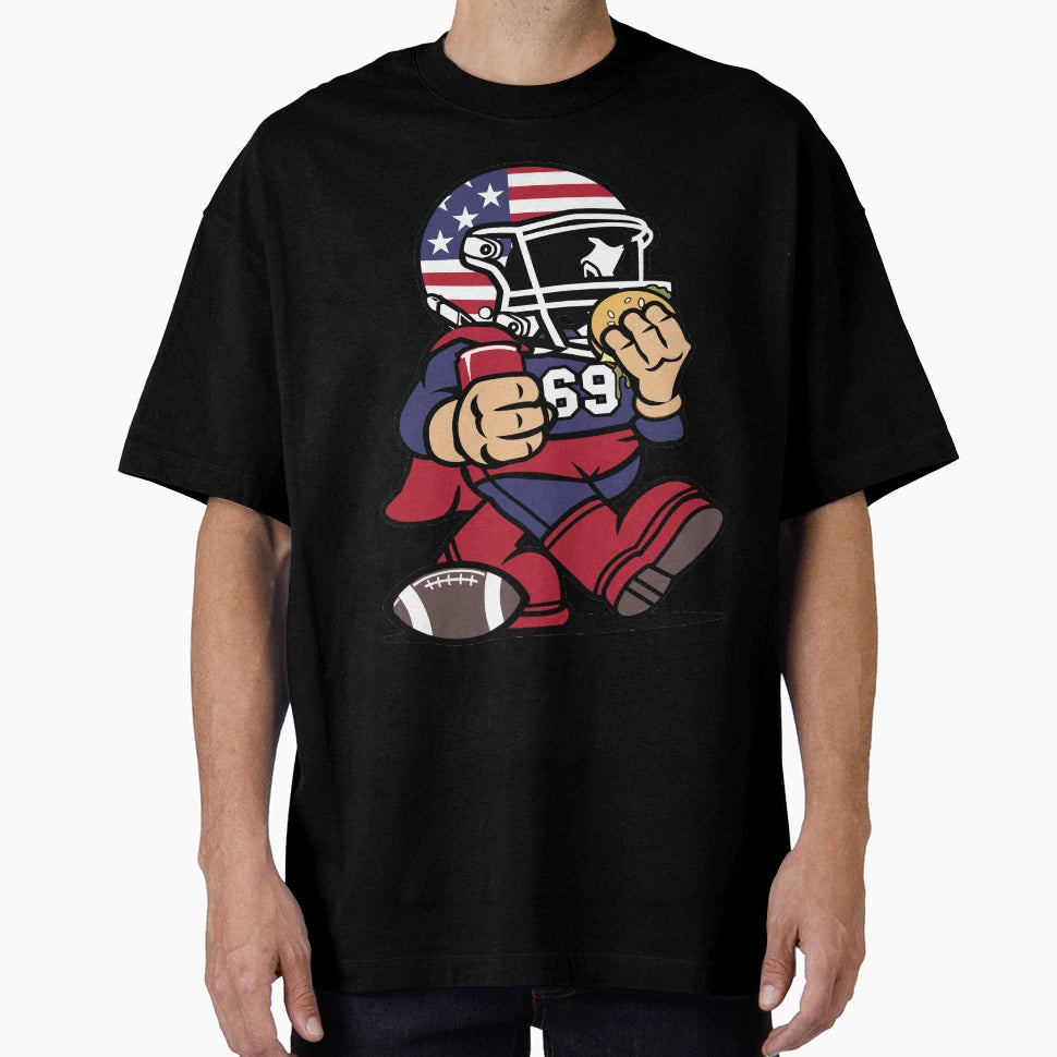 Football Cartoon T-Shirt - Custom Art Print Unisex - T-Shirt, Sweatshirt, Hoodie