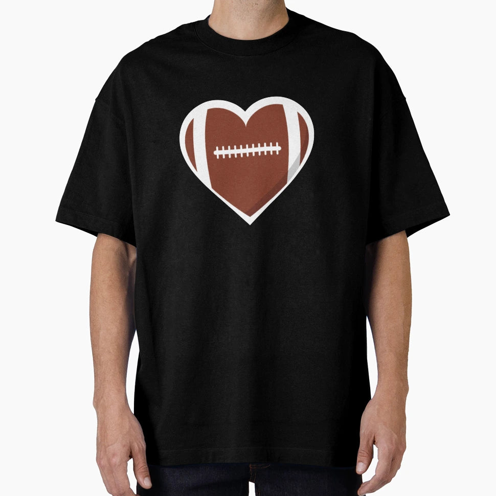 Football Heart Love Super Bowl T-Shirt - Trendy Graphic for Adults - T-Shirt, Sweatshirt, Hoodie