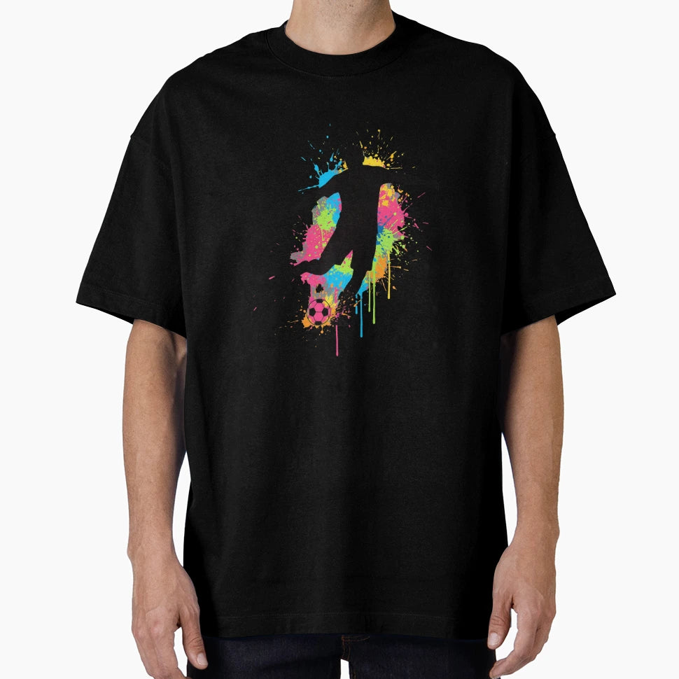 Soccer Player Kicking Ball Football T-Shirt - Minimalist Print for Adults - T-Shirt, Sweatshirt, Hoodie