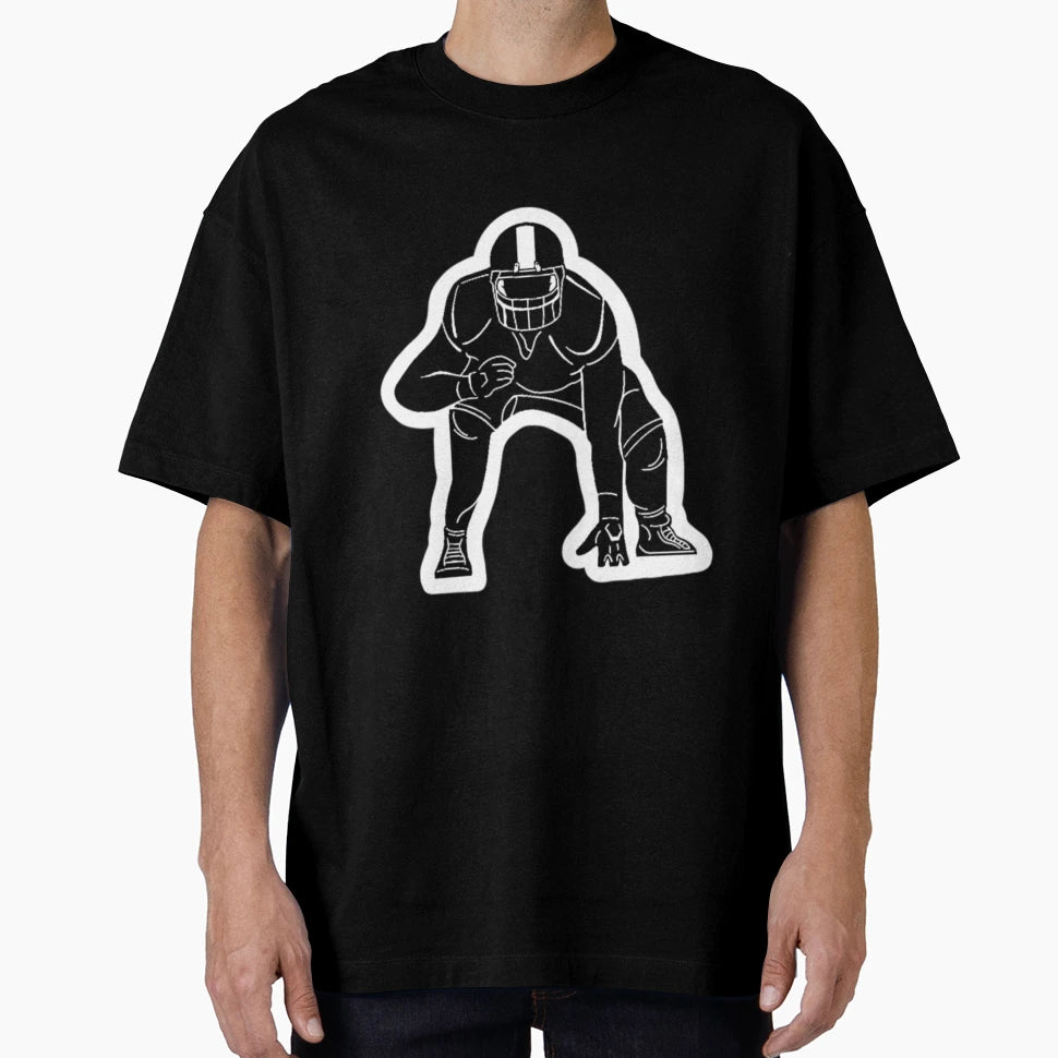 Football Player Stance T-Shirt - Graphic Print for Adults - T-Shirt, Sweatshirt, Hoodie