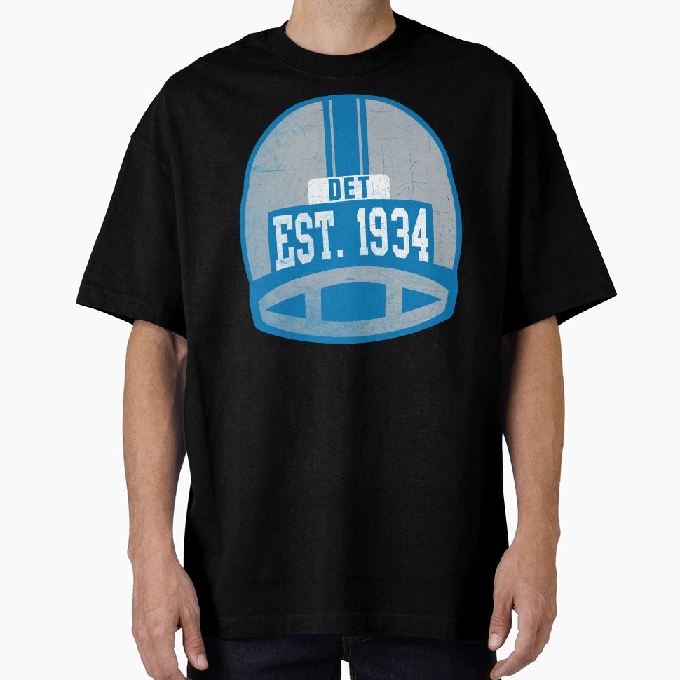 Detroit Throwback Football Helmet T-Shirt - Fun Novelty Design for Adults - T-Shirt, Sweatshirt, Hoodie