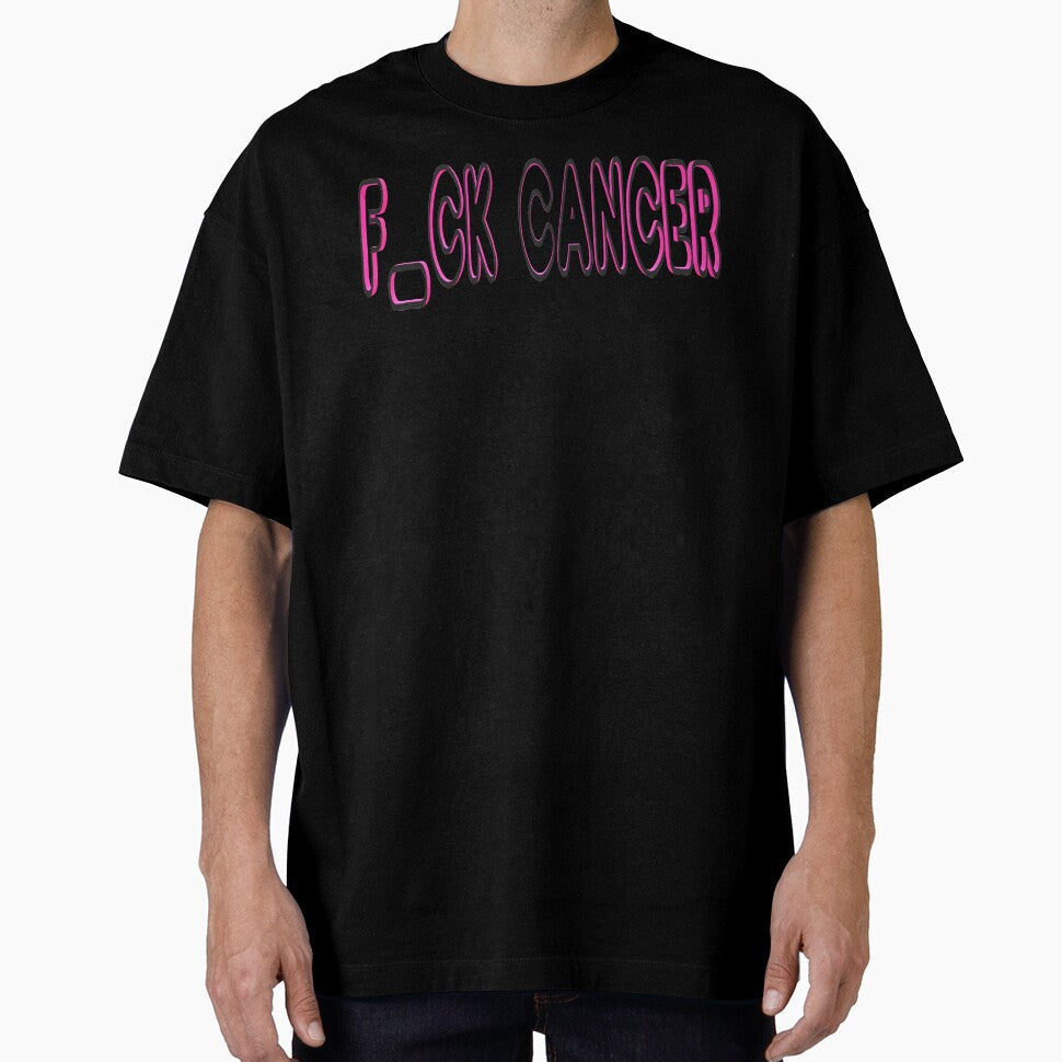 F Cancer Typography Black and Pink by AmbientArtCo - Adult & Kids T-Shirts, Sweatshirts & Hoodies apparel design preview 1