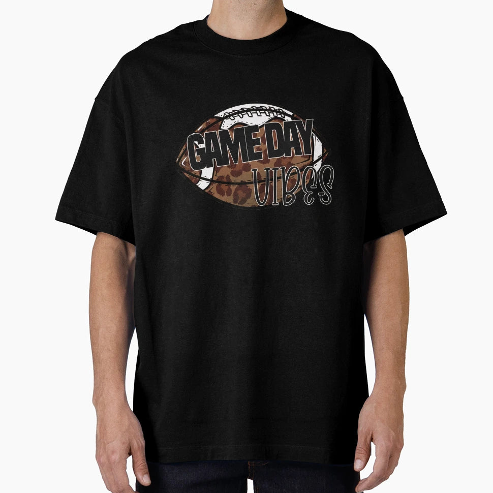 Leopard Football Game Day Vibes T-Shirt - Custom Art Print Unisex - T-Shirt, Sweatshirt, Hoodie