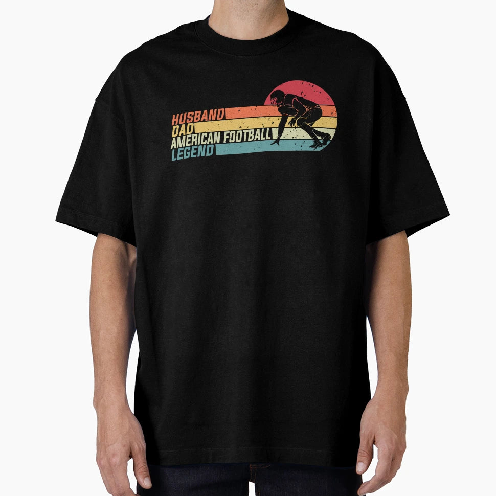 Husband Dad American Football Legend T-Shirt - Minimalist Print Unisex - T-Shirt, Sweatshirt, Hoodie