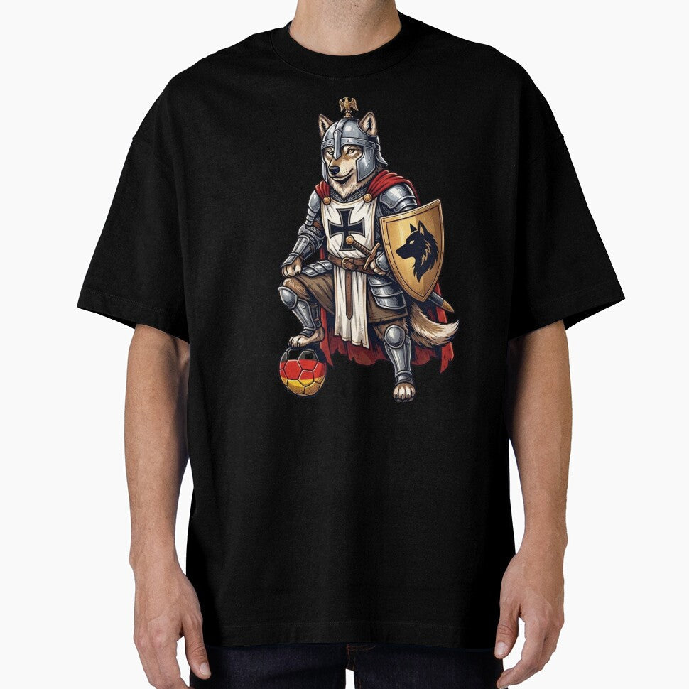 German Wolf Knight Fussball Soccer Player- Football - Adult & Kids T-Shirts, Sweatshirts & Hoodies apparel design preview 1