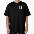 D Blanc Glitter Varsity Letter Patches T-Shirt - Novelty Apparel Unisex - T-Shirt, Sweatshirt, Hoodie