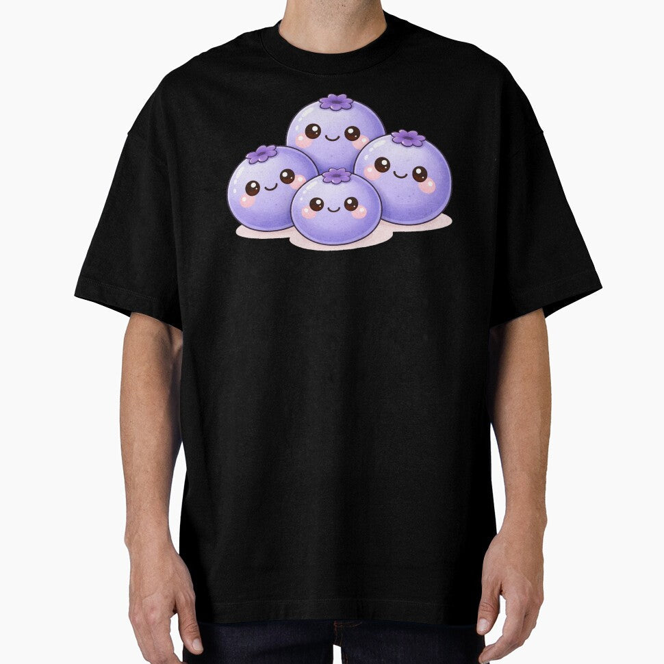 Cute Blueberry Kawaii Fruit Character Pack by - Adult & Kids T-Shirts, Sweatshirts & Hoodies apparel design preview 1