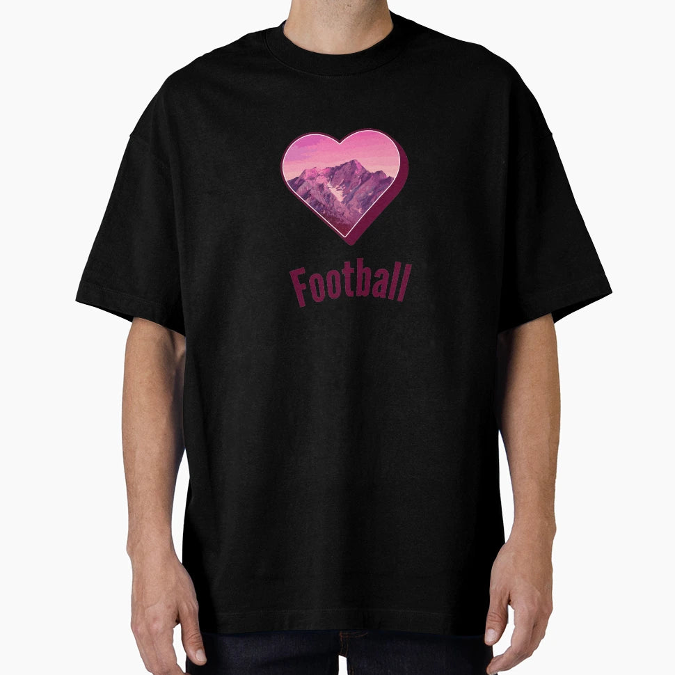 Football Heart T-Shirt - Custom Art Print Unisex - T-Shirt, Sweatshirt, Hoodie
