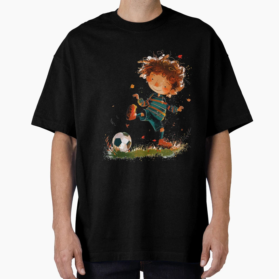 Little Playing Soccer T-Shirt - Minimalist Print Men Women - T-Shirt, Sweatshirt, Hoodie