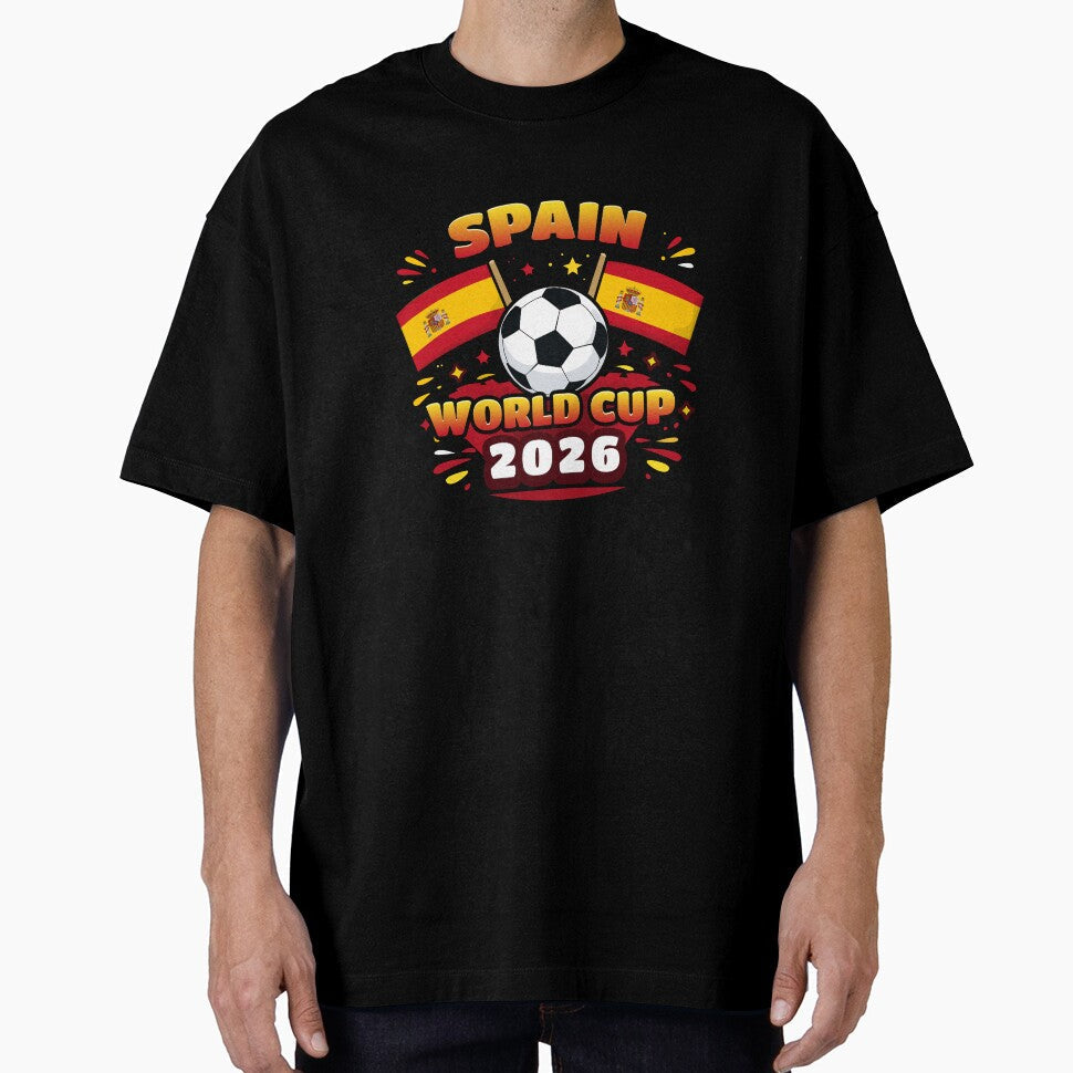 Spain World Cup 2026 Shield Minimal Football Design - Adult & Kids T-Shirts, Sweatshirts & Hoodies apparel design preview 1
