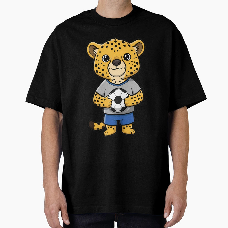 Cheetah Soccer Player Cartoon T-Shirt - Novelty Apparel Unisex - T-Shirt, Sweatshirt, Hoodie