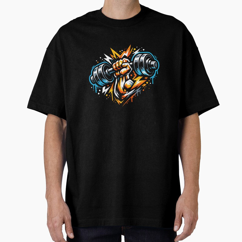 Power Surge Dynamic Dumbbell Art by ForeverPrintsOK - Adult & Kids T-Shirts, Sweatshirts & Hoodies apparel design preview 1