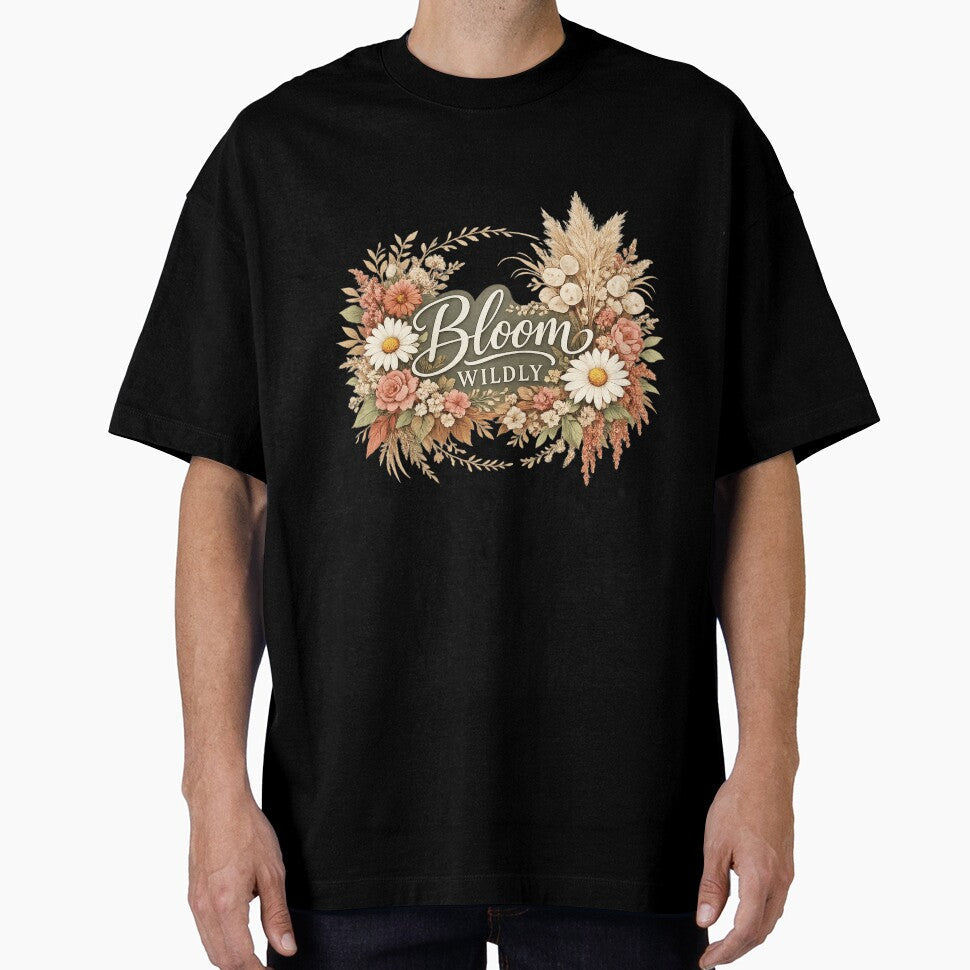 Bloom Wildly Boho Floral Design Elegant Botanical - Adult & Kids T-Shirts, Sweatshirts & Hoodies apparel design preview 1