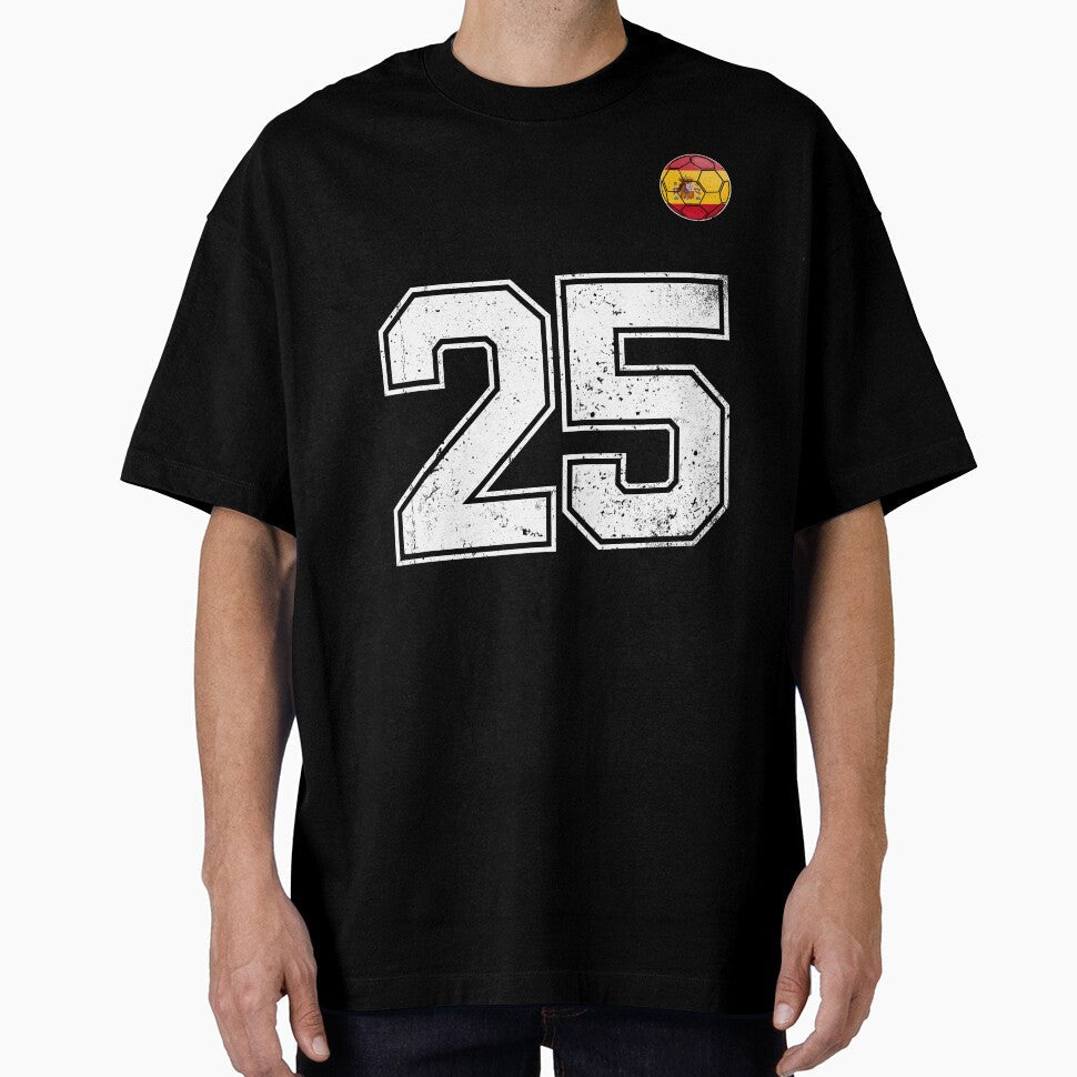 Spain Soccer Number 25 Vintage Sports Fan by - Adult & Kids T-Shirts, Sweatshirts & Hoodies apparel design preview 1