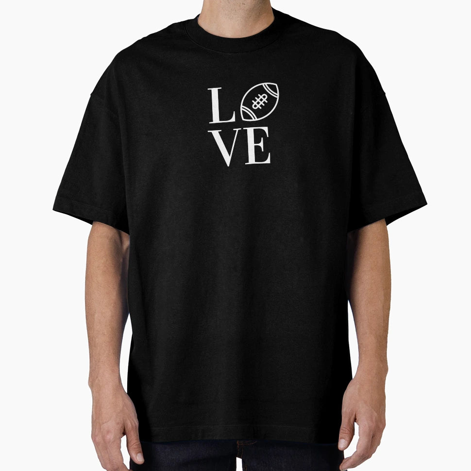 Love Football Sports T-Shirt - Custom Art Print Men Women - T-Shirt, Sweatshirt, Hoodie