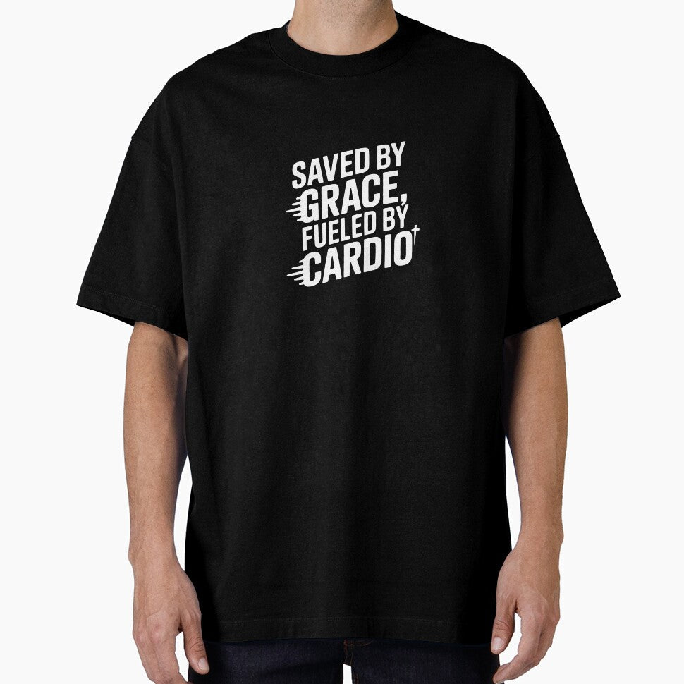 Saved by Grace, Fueled Cardio theartfulaspie - Adult & Kids T-Shirts, Sweatshirts & Hoodies apparel design preview 1