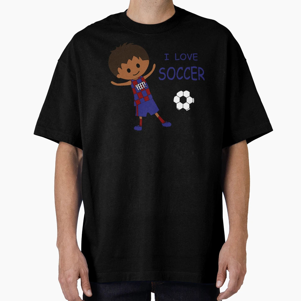 I Love Soccer Brown Hair And Skin T-Shirt - Streetwear Style for Adults - T-Shirt, Sweatshirt, Hoodie