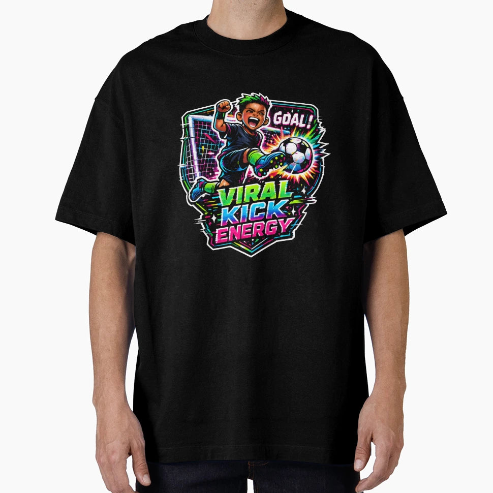 Viral Kick Energy Soccer Illustration T-Shirt - Fun Novelty Design Unisex - T-Shirt, Sweatshirt, Hoodie