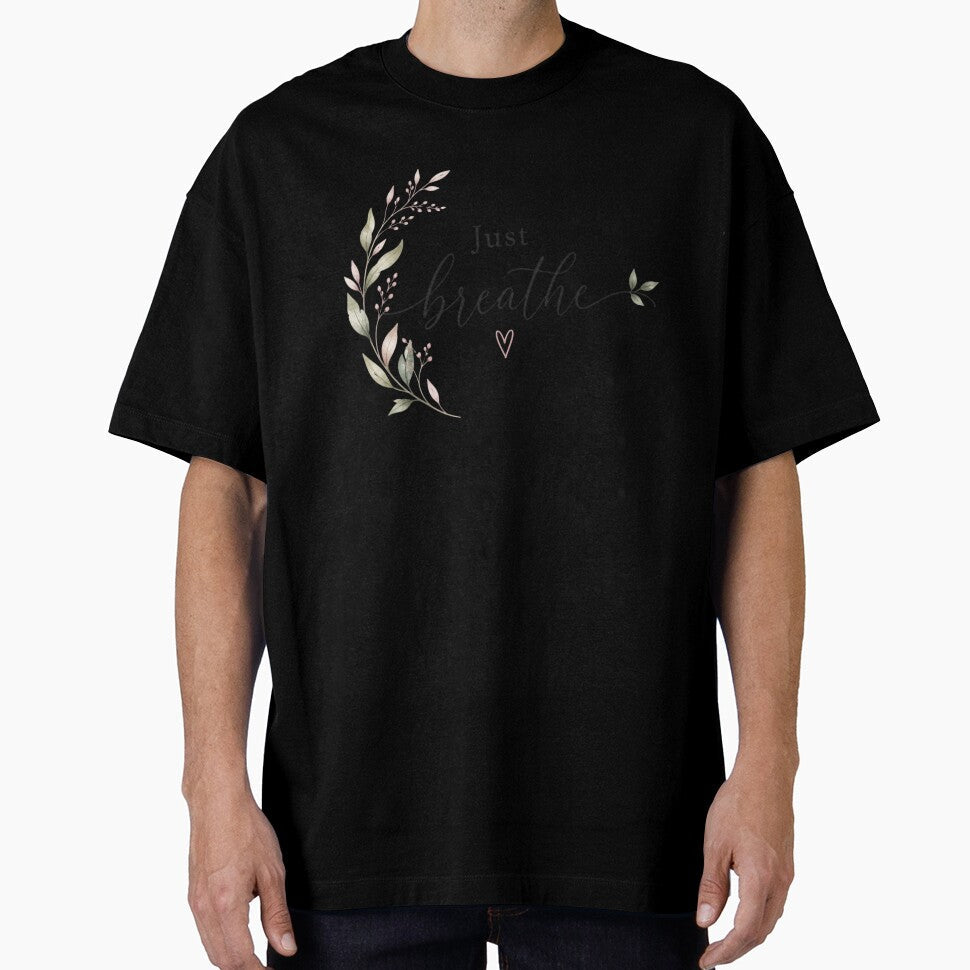 Just Breathe Minimalist Quote Design Calm Aesthetic - Adult & Kids T-Shirts, Sweatshirts & Hoodies apparel design preview 1