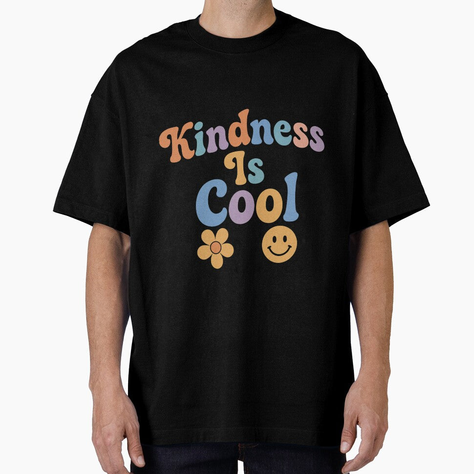 Kindness Is Cool Retro Positive Quote Pastel - Adult & Kids T-Shirts, Sweatshirts & Hoodies apparel design preview 1