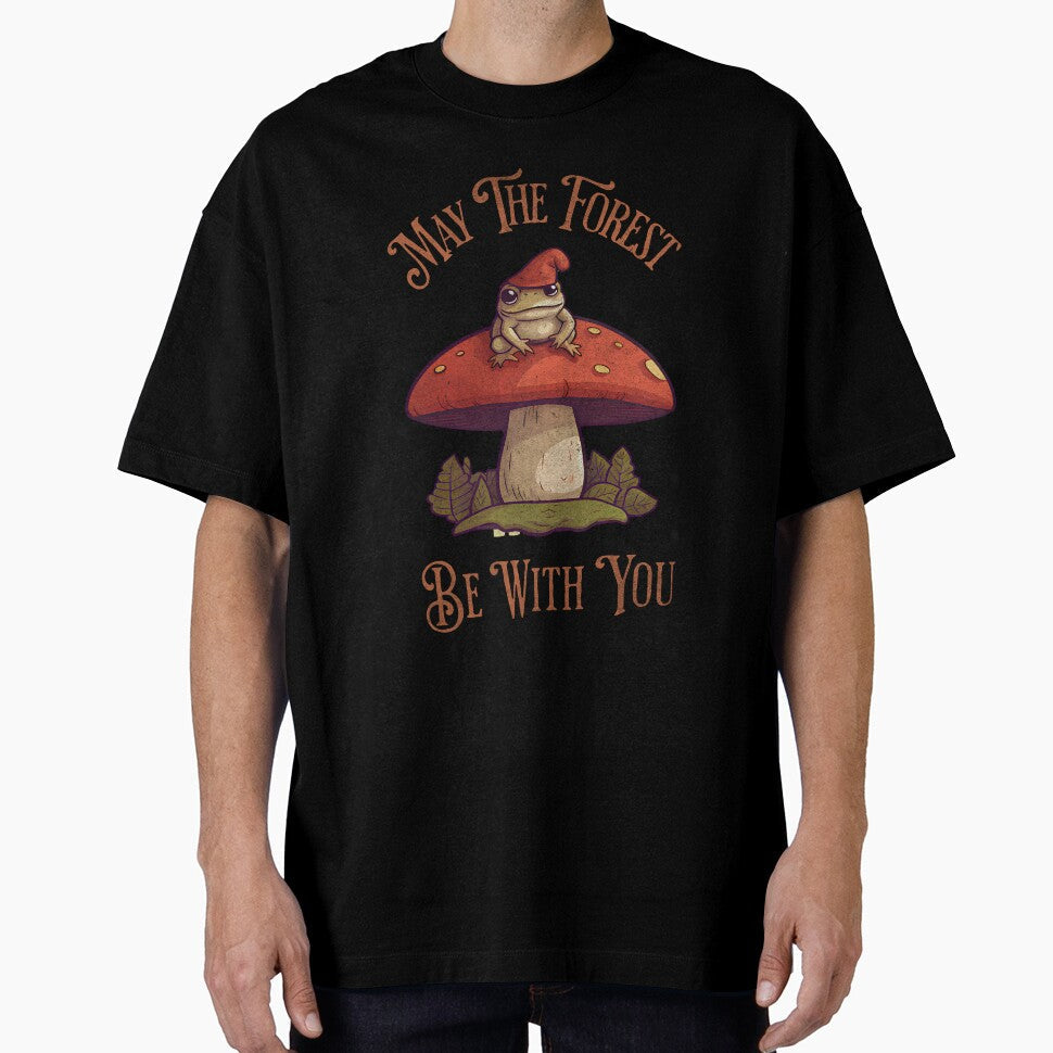 Goblincore Frog May The Forest Be With You by Asevera - Adult & Kids T-Shirts, Sweatshirts & Hoodies apparel design preview 1