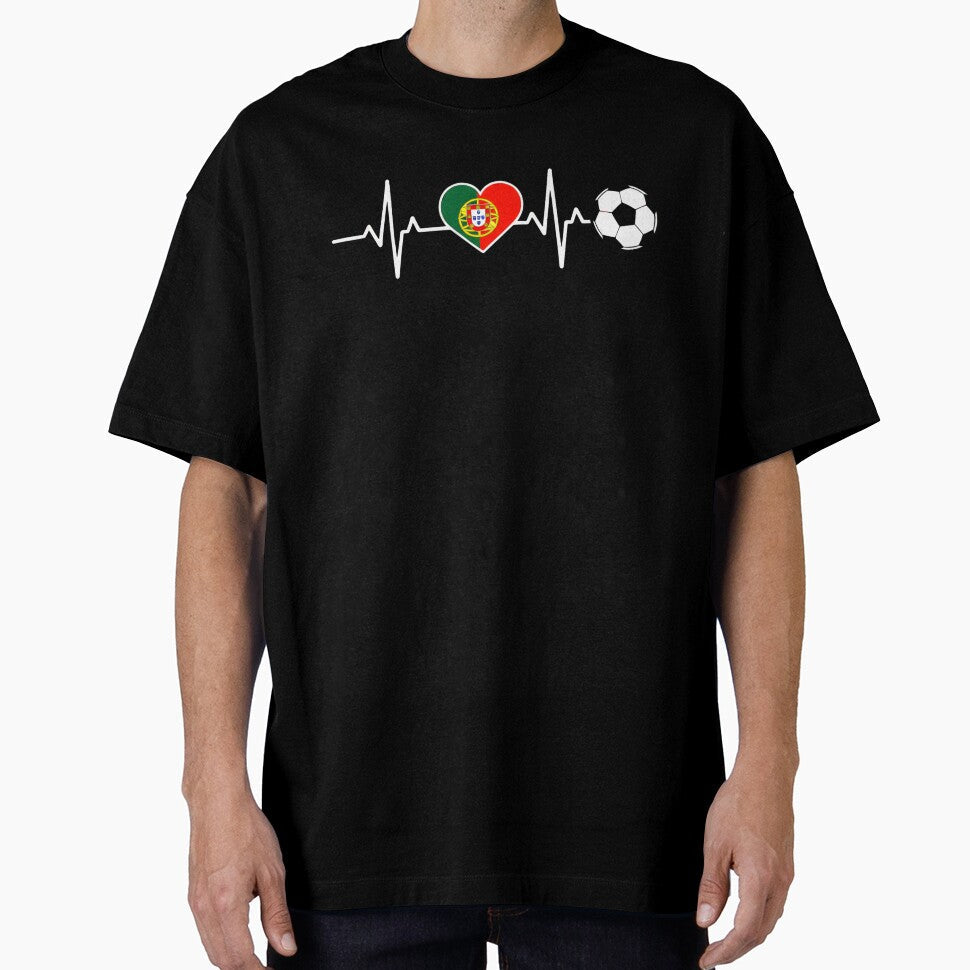 Portugal Football Heartbeat Seleção Das Quinas Soccer - Adult & Kids T-Shirts, Sweatshirts & Hoodies apparel design preview 1