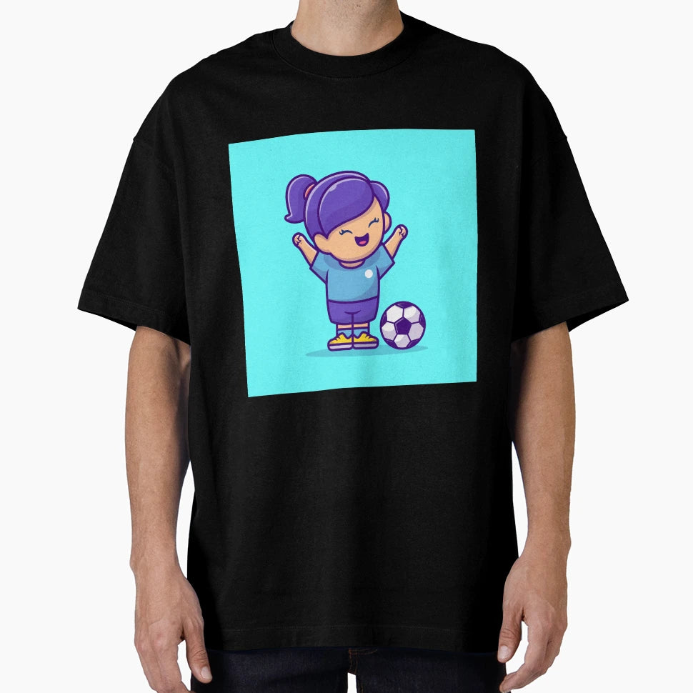 Goal Scorer Soccer Cartoon Vector T-Shirt - Minimalist Print for Adults - T-Shirt, Sweatshirt, Hoodie