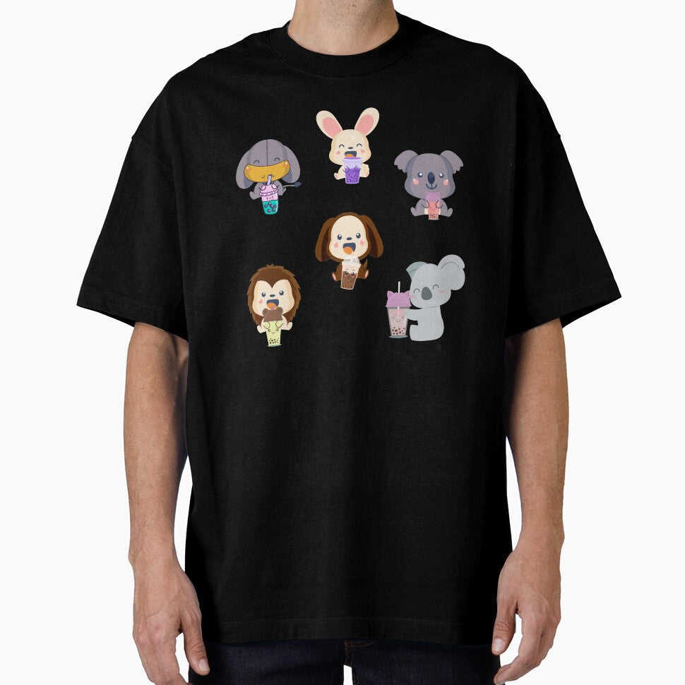Kawaii Animal Boba Tea cute elephant rabbit koala - Adult & Kids T-Shirts, Sweatshirts & Hoodies apparel design preview 1