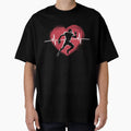 American Football Player Heart And T-Shirt - Minimalist Print Men Women - T-Shirt, Sweatshirt, Hoodie