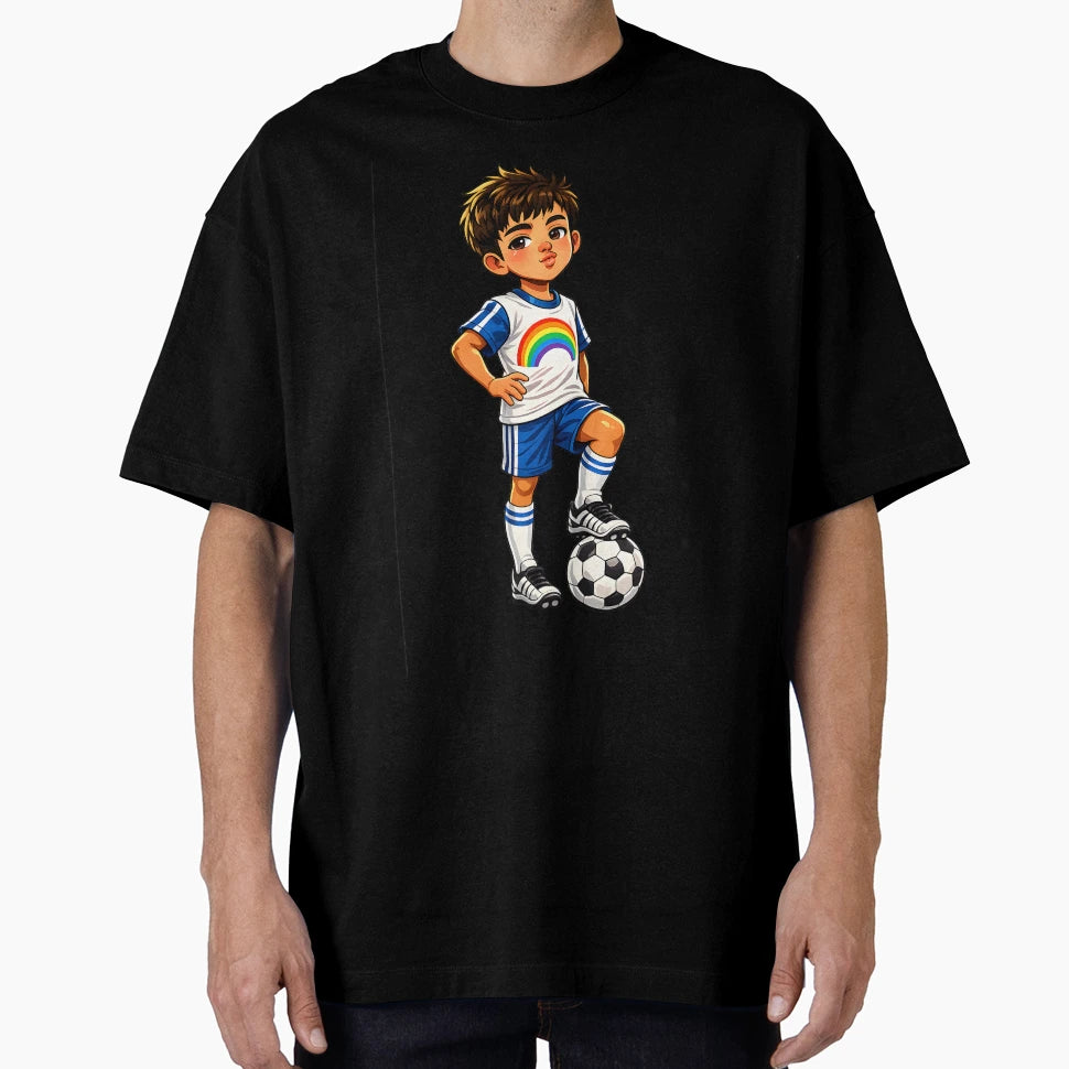 Gay Football Pride Rainbow Soccer T-Shirt - Custom Art Print for Adults - T-Shirt, Sweatshirt, Hoodie