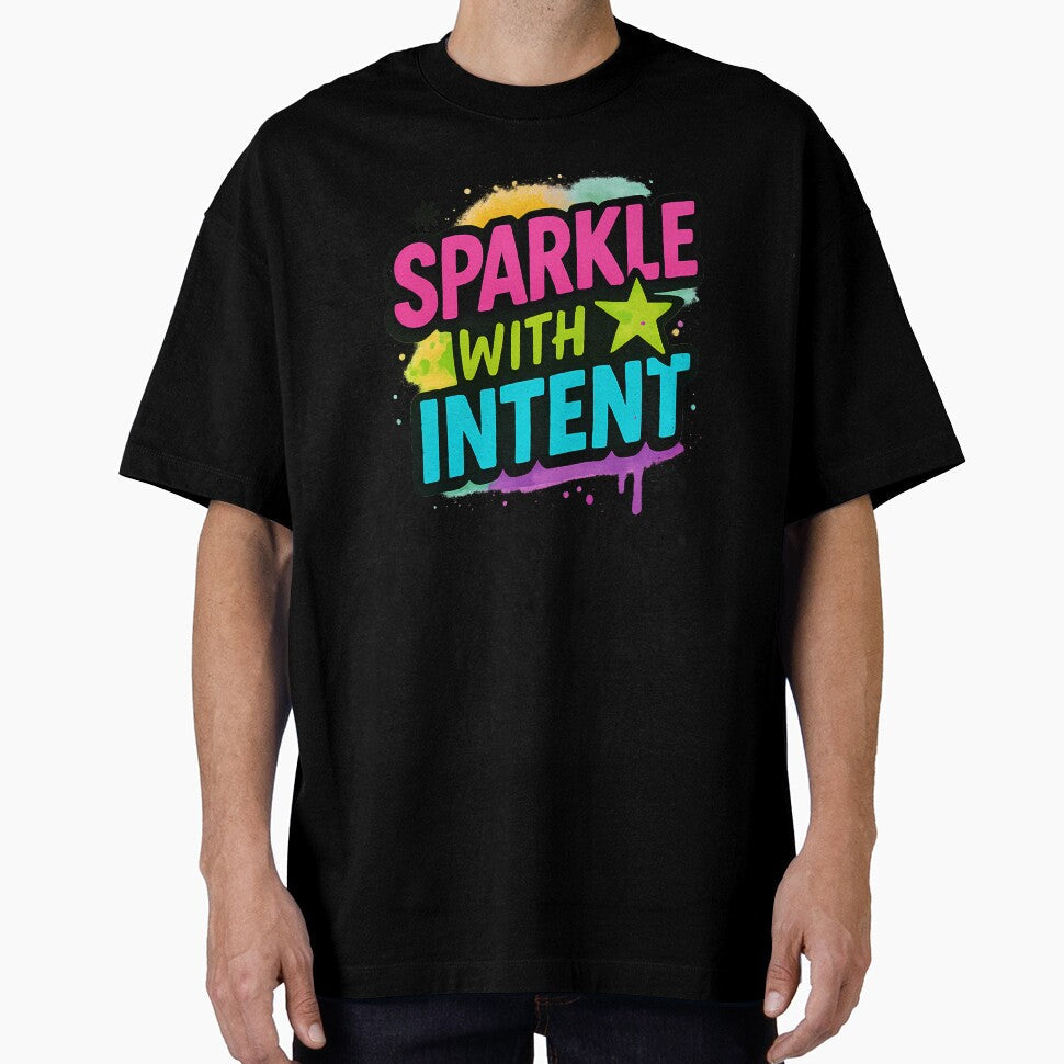 Sparkle with Intent Vibrant Pride Typography by Haus - Adult & Kids T-Shirts, Sweatshirts & Hoodies apparel design preview 1