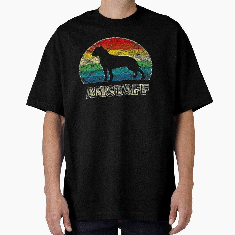 Amstaff Vintage Style Dog Love Gift by BargerStore - Adult & Kids T-Shirts, Sweatshirts & Hoodies apparel design preview 1