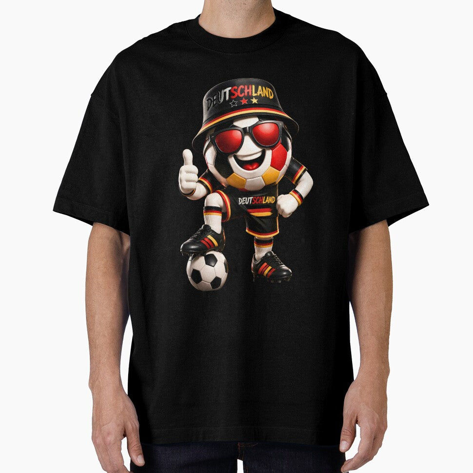 Germany Soccer Mascot Funny Football Cartoon Graphic - Adult & Kids T-Shirts, Sweatshirts & Hoodies apparel design preview 1