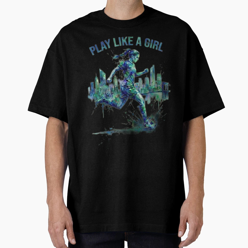 Play Like Nyc Soccer Watercolor Art T-Shirt - Aesthetic Graphic Men Women - T-Shirt, Sweatshirt, Hoodie