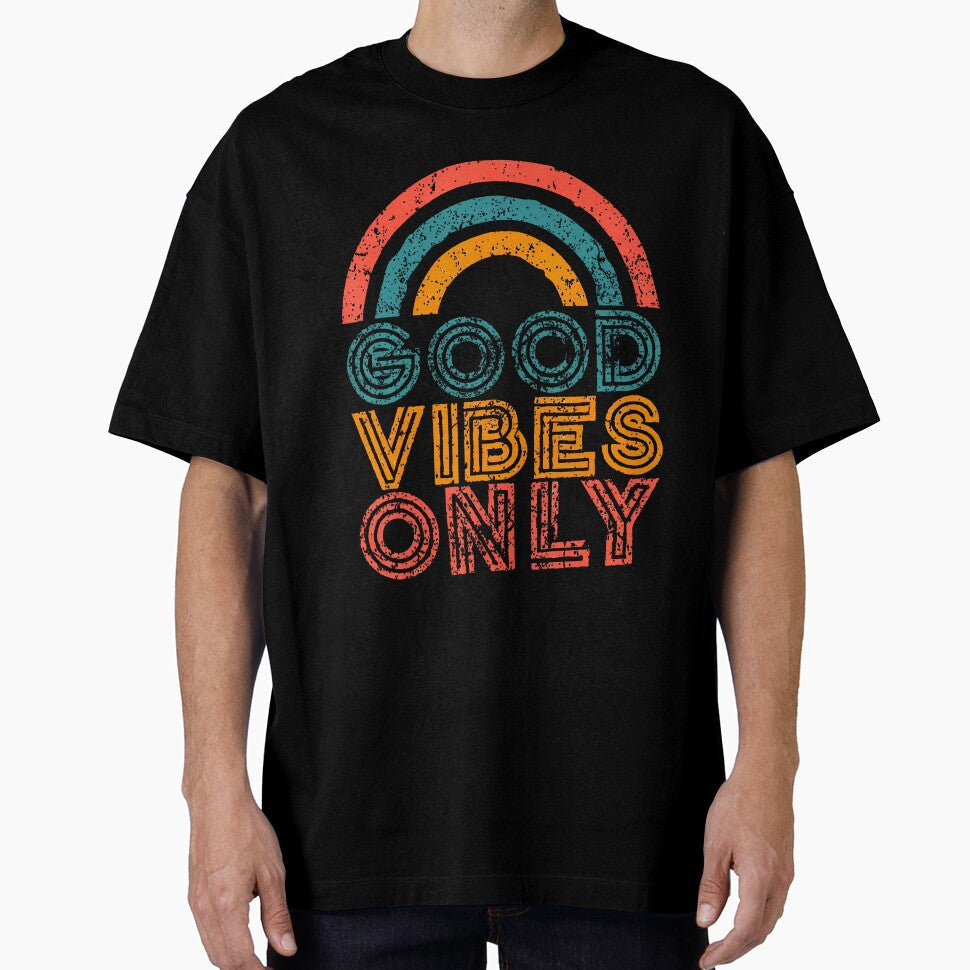 Good Vibes Only Vintage Rainbow by chaybduparek - Adult & Kids T-Shirts, Sweatshirts & Hoodies apparel design preview 1