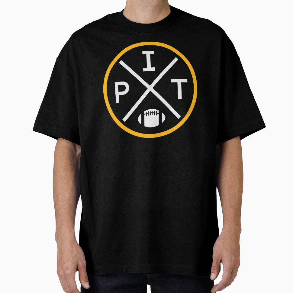 Pittsburgh Football Emblem Pit T-Shirt - Custom Art Print Men Women - T-Shirt, Sweatshirt, Hoodie