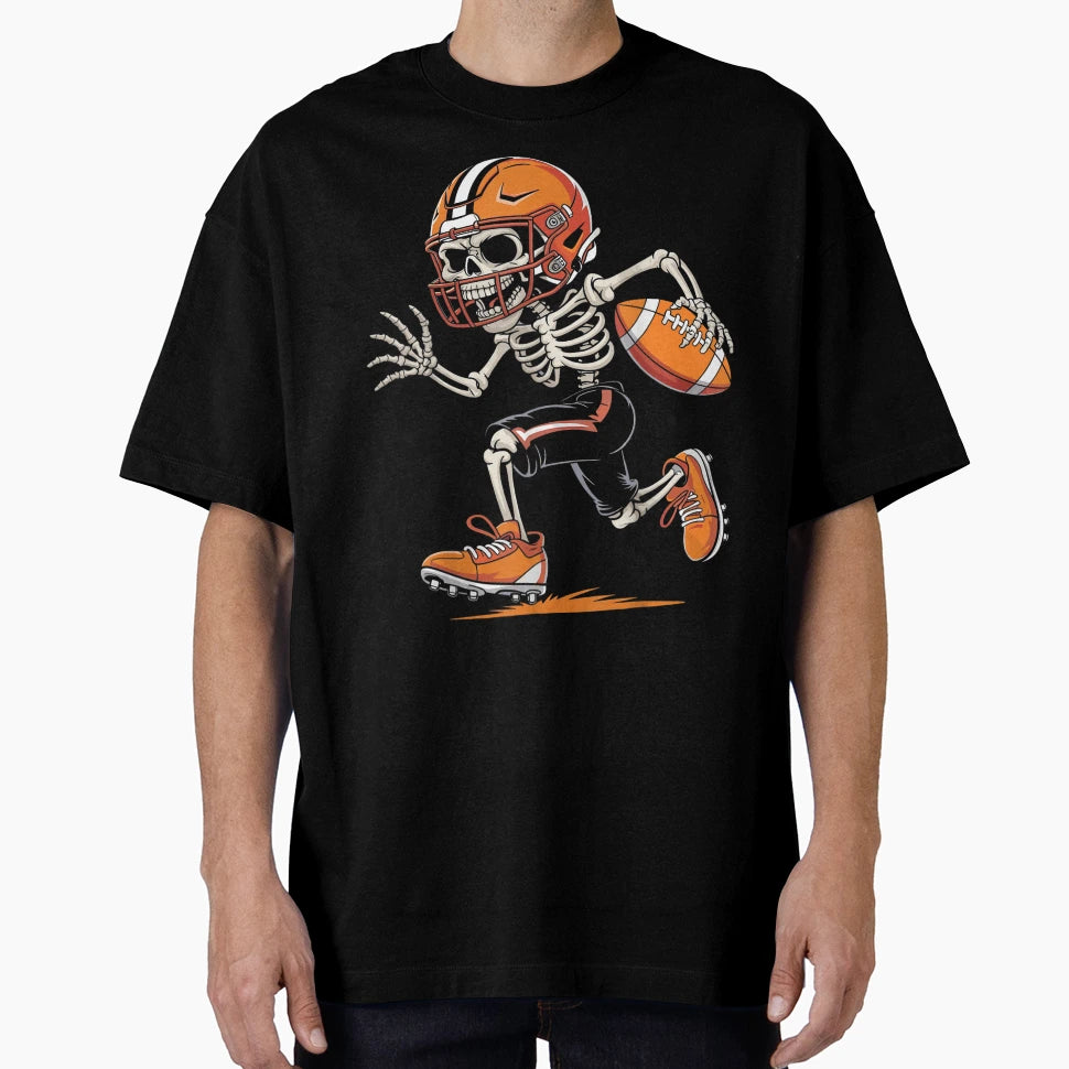 Funny Halloween Skeleton Football T-Shirt - Unique Graphic for Adults - T-Shirt, Sweatshirt, Hoodie