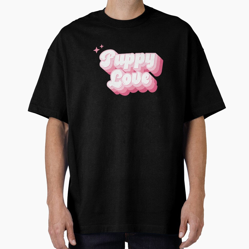 Puppy Love Pink Retro Typography by KodiakGoods - Adult & Kids T-Shirts, Sweatshirts & Hoodies apparel design preview 1